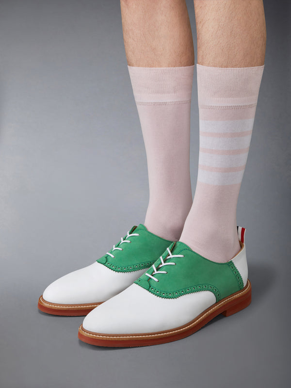 NUBUCK RUBBER SOLE SADDLE SHOE - image 4