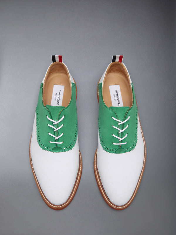 NUBUCK RUBBER SOLE SADDLE SHOE - image 5