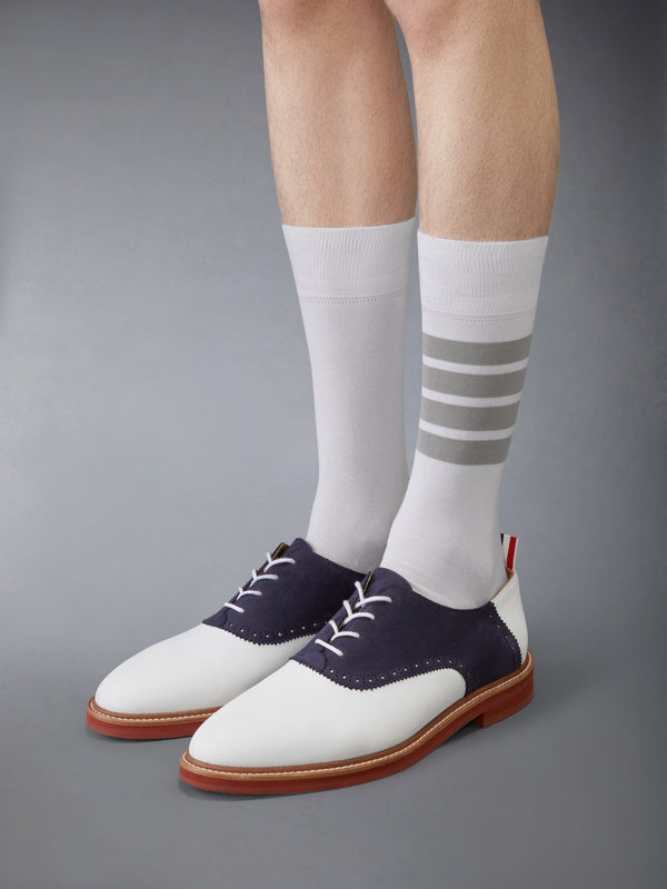 NUBUCK RUBBER SOLE SADDLE SHOE - image 4