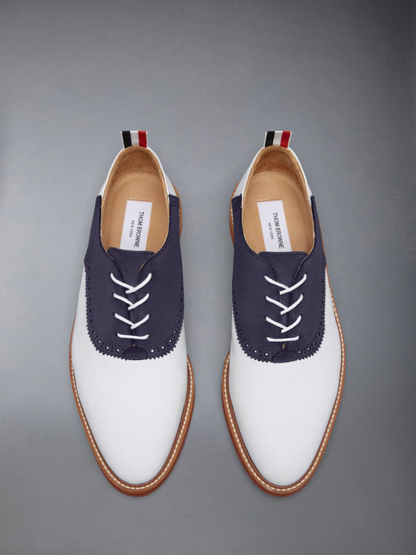 NUBUCK RUBBER SOLE SADDLE SHOE - image 5