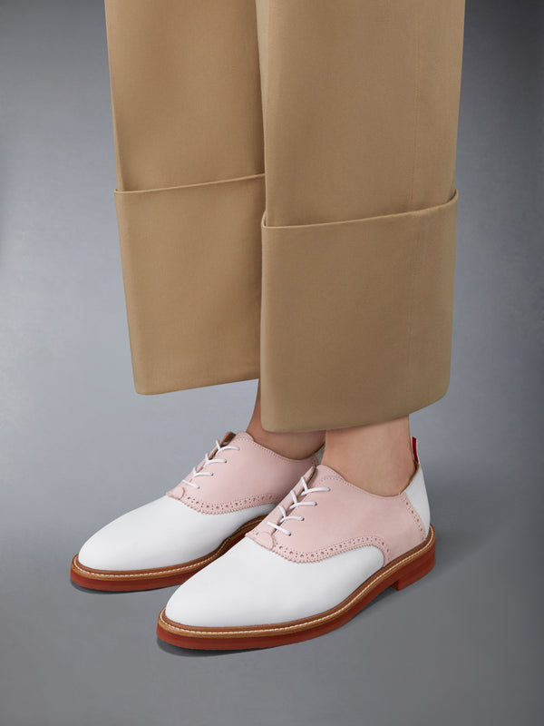 NUBUCK RUBBER SOLE SADDLE SHOE - image 4