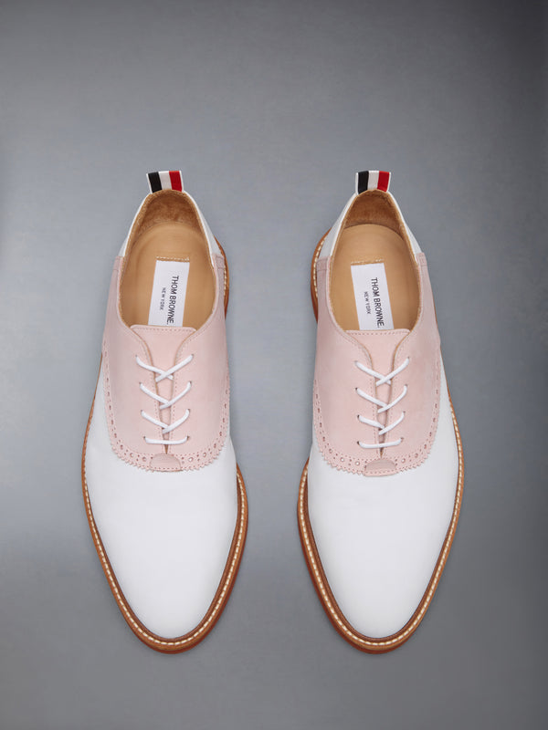 NUBUCK RUBBER SOLE SADDLE SHOE - image 5