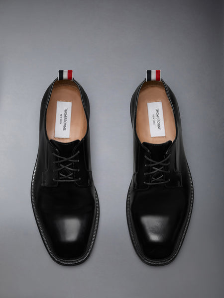 SOFT SPAZZOLATO RUBBER HEEL BLUCHER BLACK