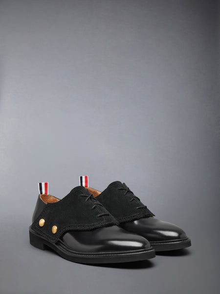 SOFT SPAZZOLATO MICRO SOLE SADDLE SHOE BLACK