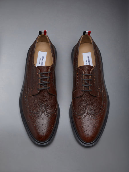 PEBBLE GRAIN RUBBER SOLE LONGWING BROGUE BROWN