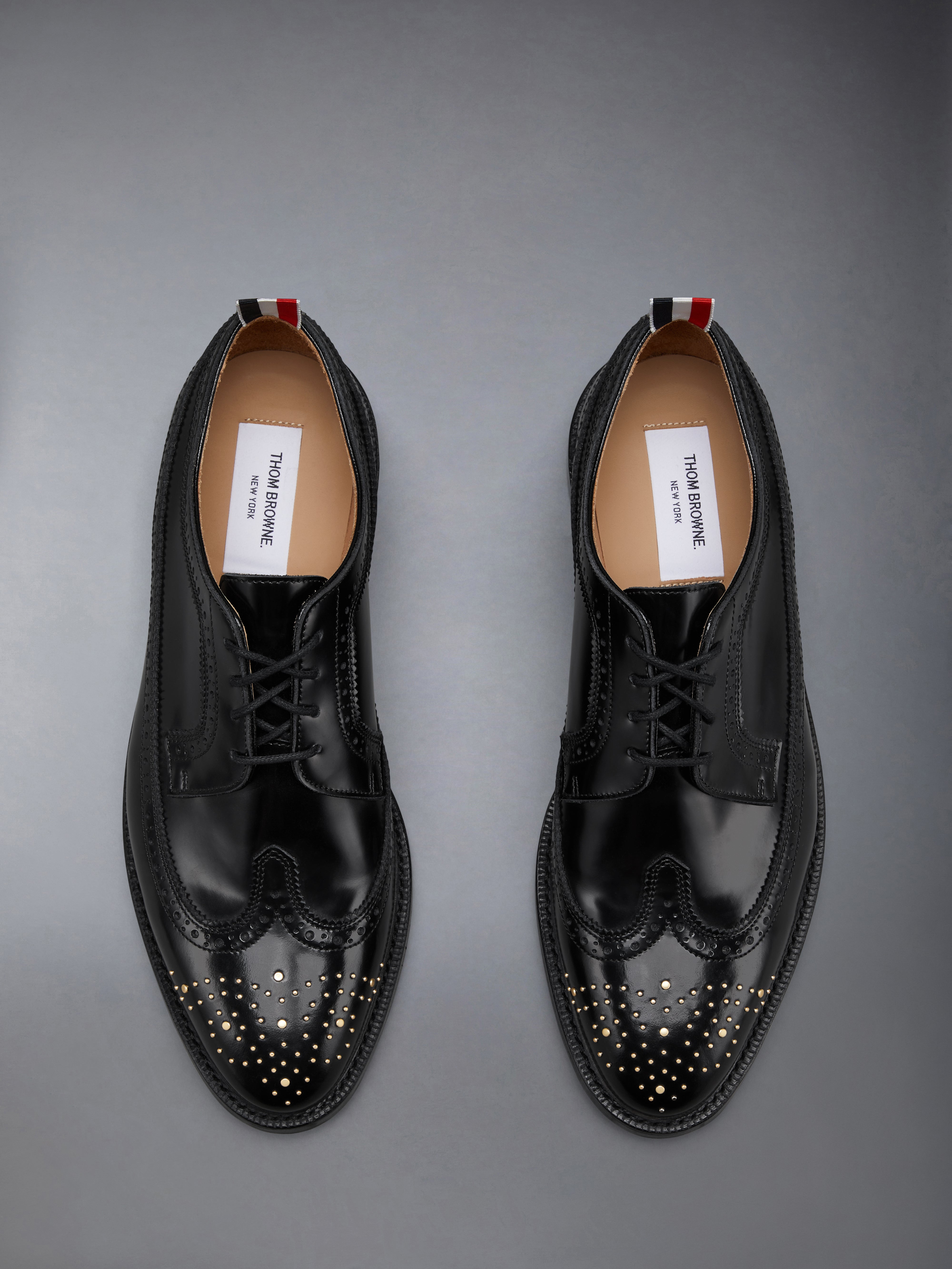 THOM BROWNE LONG WING BROGUE us10シルバー Classic Longwing Brogue W/ Metal Taps Goodyear Leather Sole