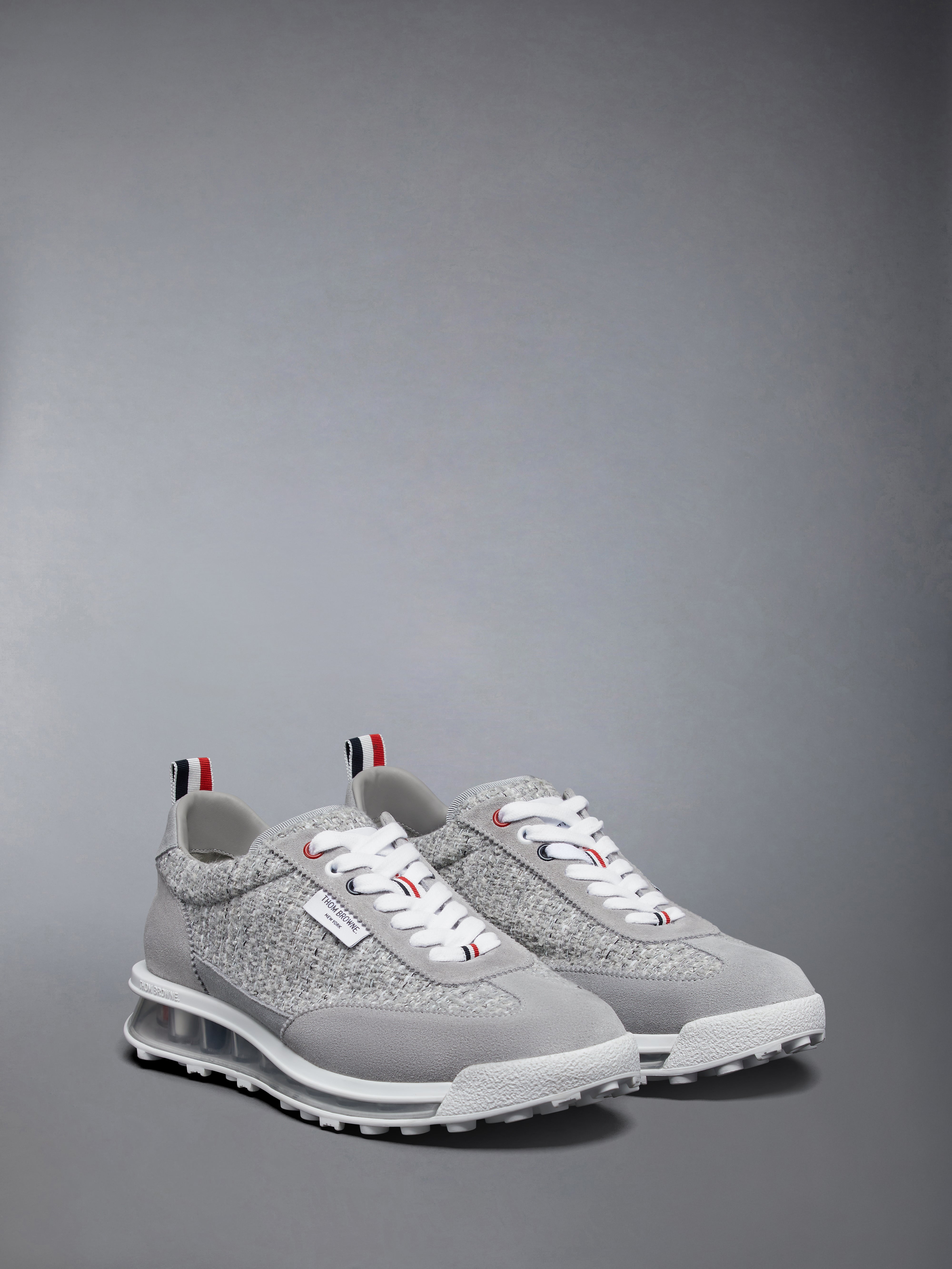 Tech Runner W/ Rwb Lace Loops And Clear Sole In Woven Solid
