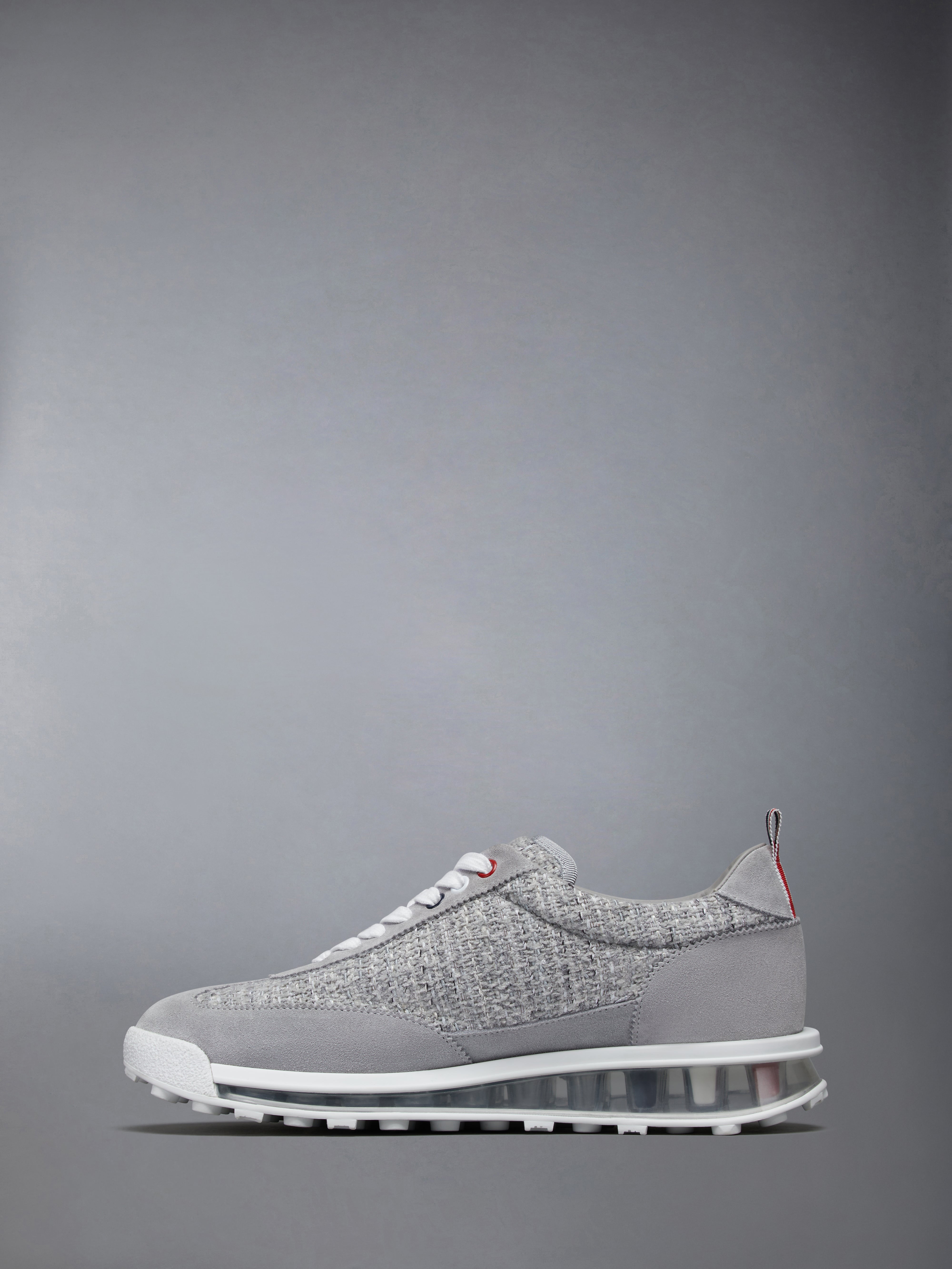 Tech Runner W/ Rwb Lace Loops And Clear Sole In Woven Solid