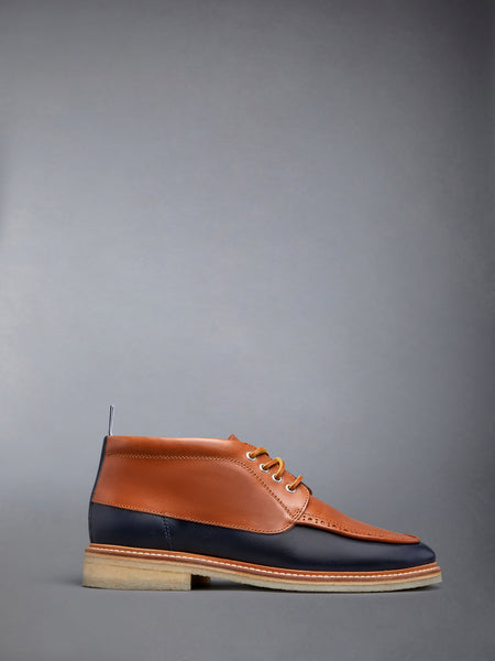 Vacchetta Leather Crepe Sole Mid Top Deck Shoe CAMEL