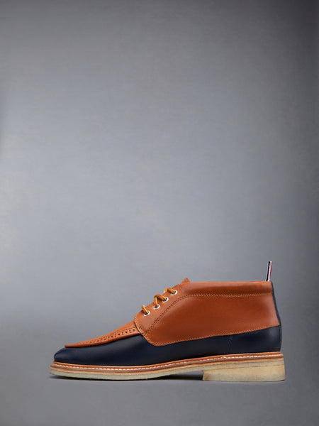 Vacchetta Leather Crepe Sole Mid Top Deck Shoe CAMEL