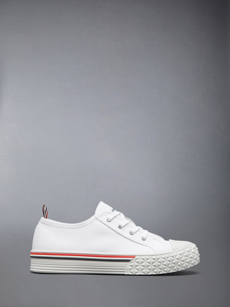 CANVAS TREAD SOLE COLLEGIATE SNEAKERS WHITE