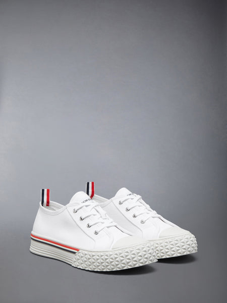 CANVAS TREAD SOLE COLLEGIATE SNEAKERS WHITE