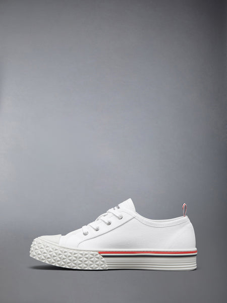 CANVAS TREAD SOLE COLLEGIATE SNEAKERS WHITE