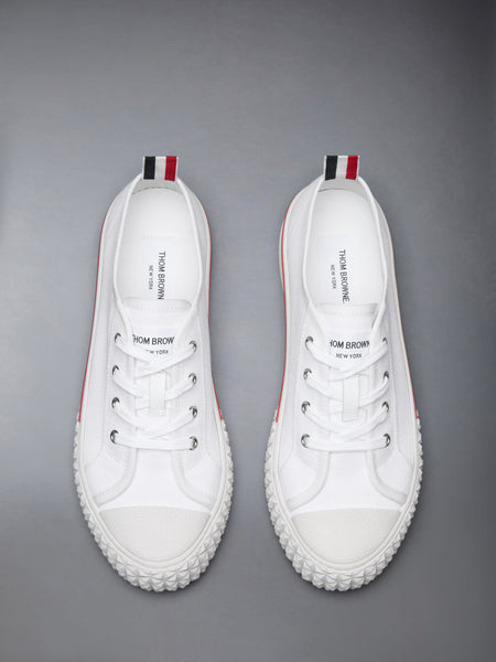 CANVAS TREAD SOLE COLLEGIATE SNEAKERS WHITE