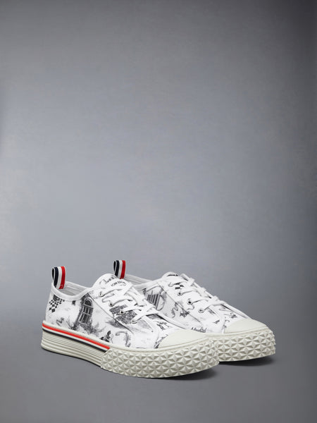 CANVAS HECTOR TOILE LOW TOP SNEAKERS BLK/WHT