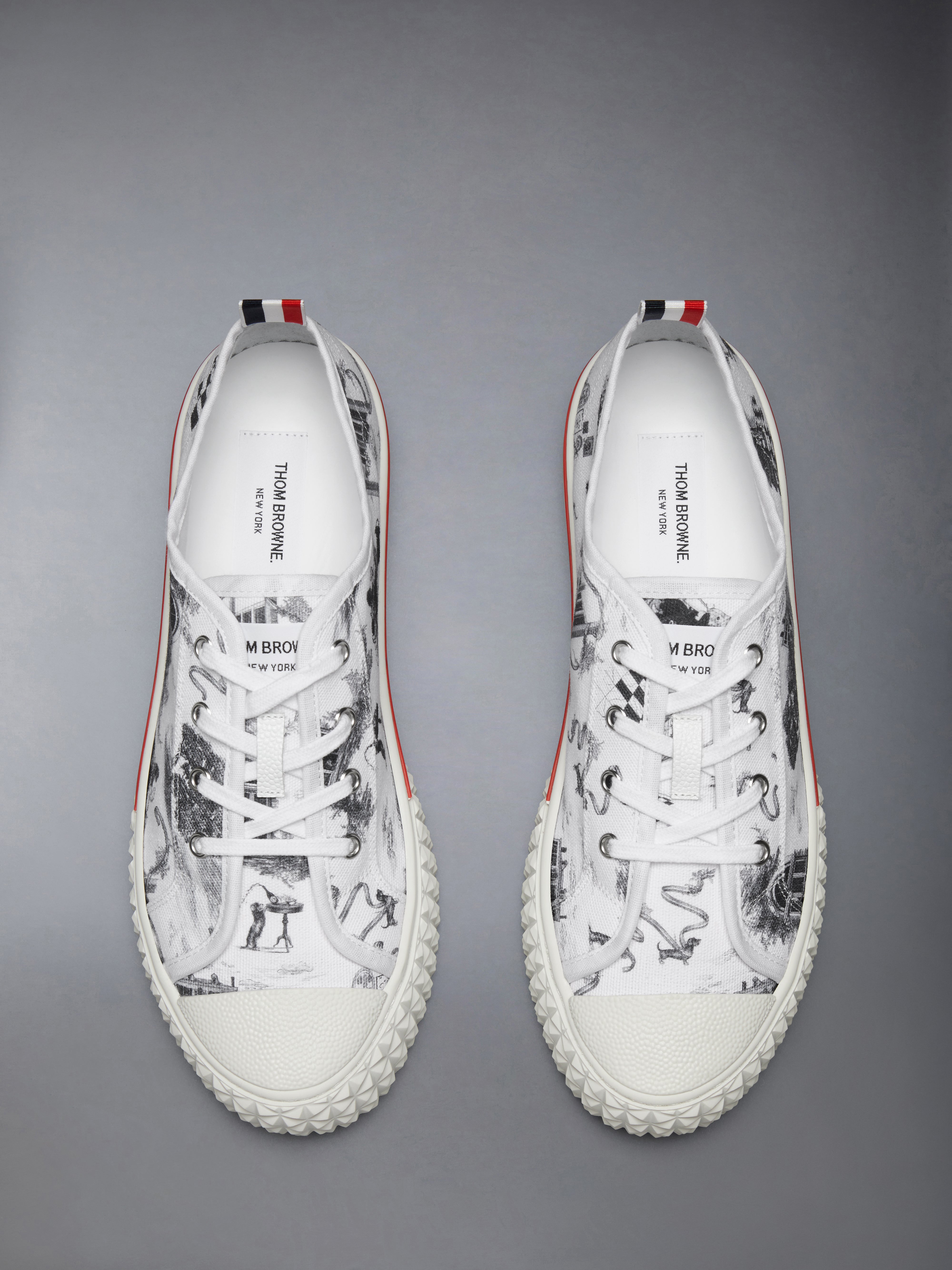 Canvas Hector Toile Low Top Sneakers | Thom Browne