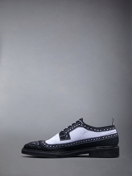 Trompe L'oeil Knit Micro Sole Longwing Brogue BLK/WHT