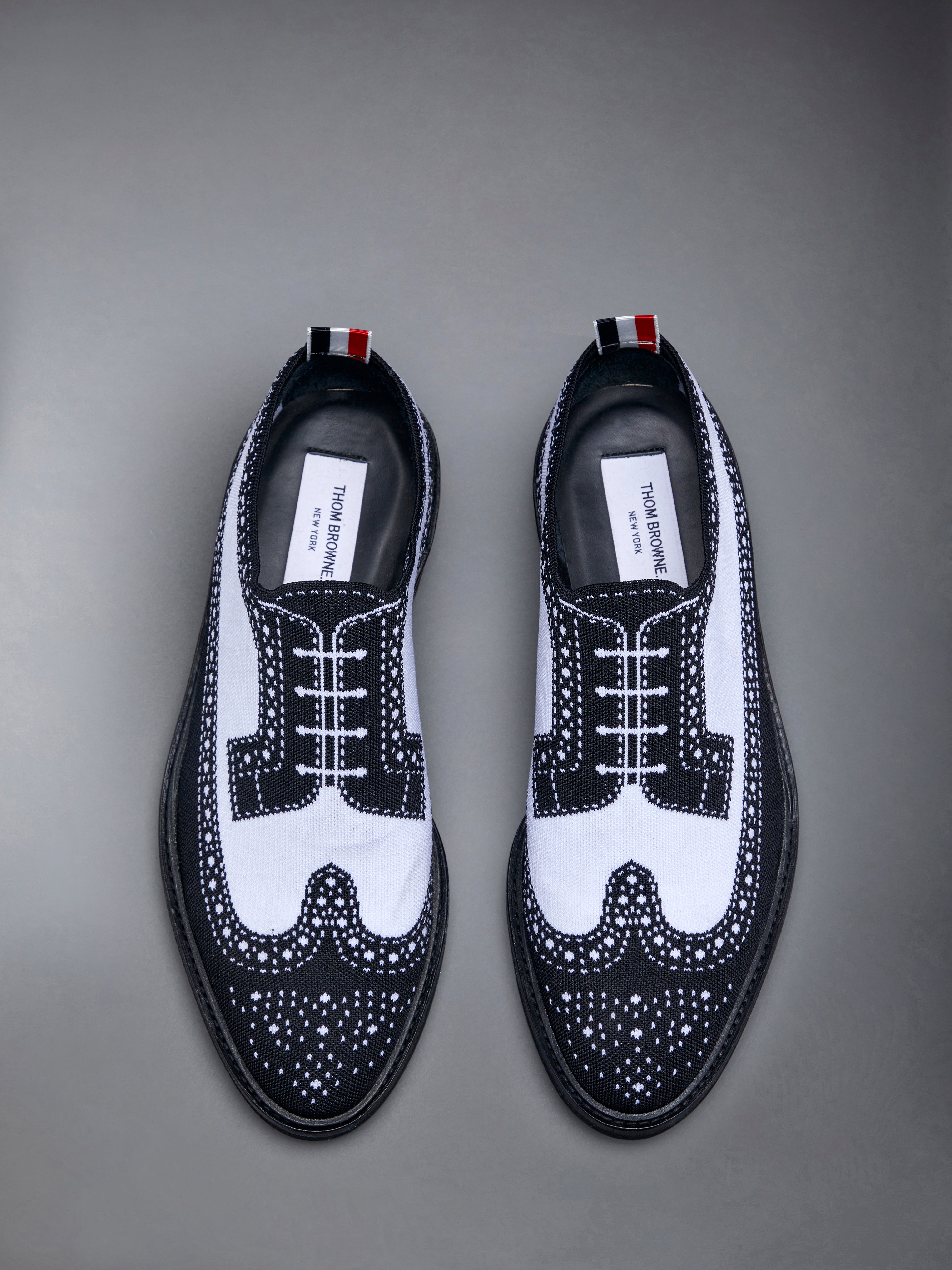 Trompe L'Oeil Knit Micro Sole Longwing Brogue | Thom Browne
