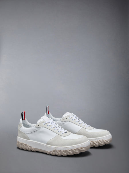VITELLO CALF LETTERMAN SNEAKERS TONAL WHITE FUN MIX