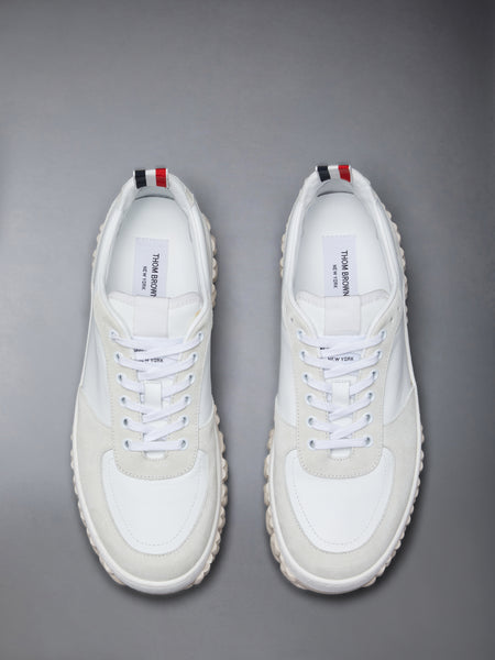 VITELLO CALF LETTERMAN SNEAKERS TONAL WHITE FUN MIX