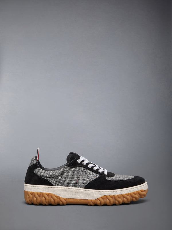 DONEGAL TWEED CABLE KNIT SOLE LETTERMAN SNEAKERS - featured image