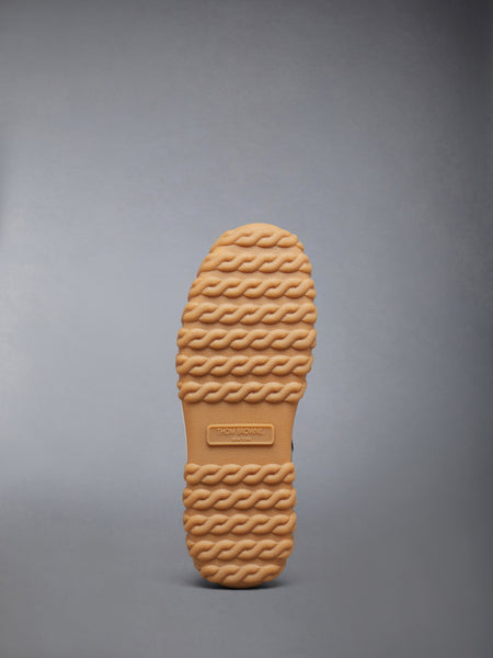 DONEGAL TWEED CABLE KNIT SOLE LETTERMAN SNEAKERS BLK/WHT