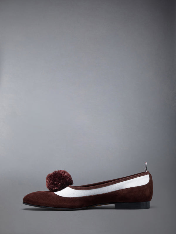 CALF SUEDE POM POM OPERA SPECTATOR BALLERINA - image 3