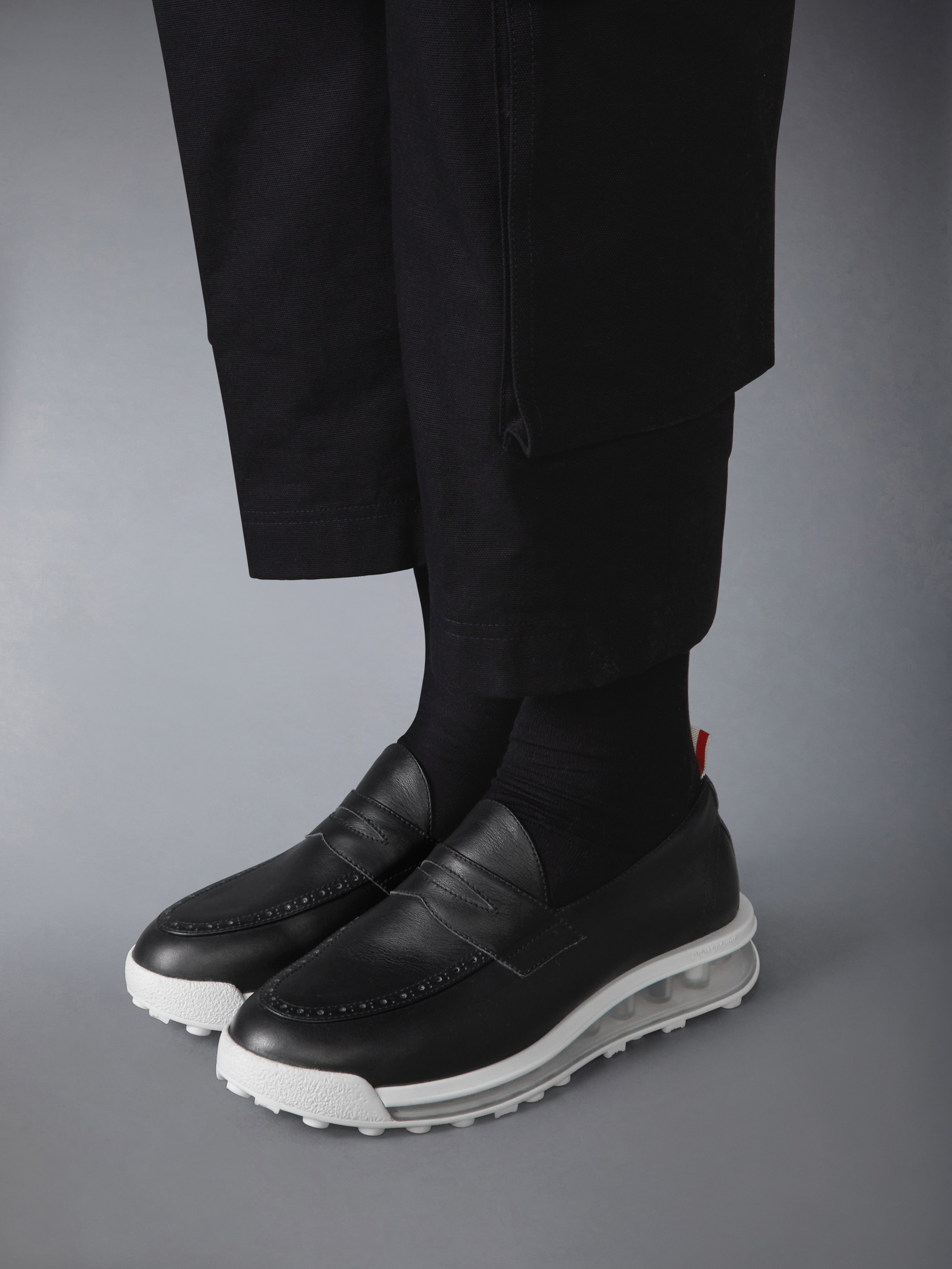 THOM BROWNE 黒 レザー 靴 THOM BROWNE トム ブラウン 14AW ウィングチップレザーシューズ