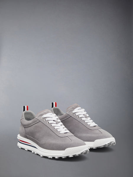 CALF SUEDE TECH RUNNER SNEAKERS LIGHT GREY