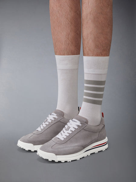 CALF SUEDE TECH RUNNER SNEAKERS LIGHT GREY