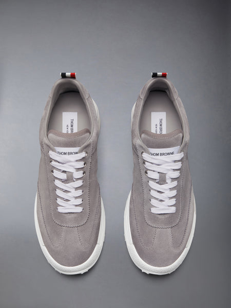 CALF SUEDE TECH RUNNER SNEAKERS LIGHT GREY