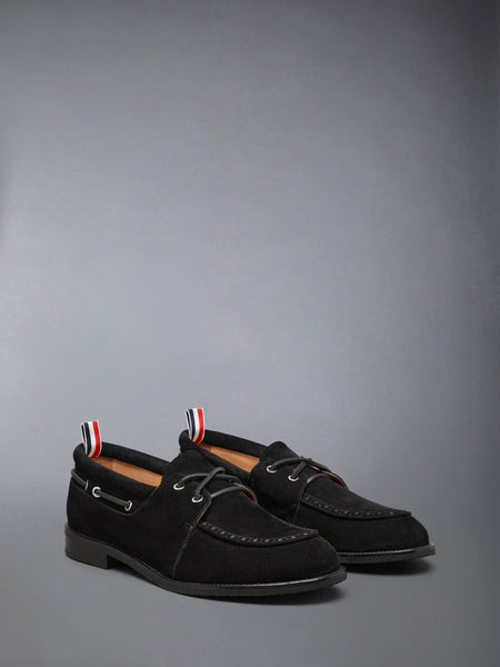 CALF SUEDE BOAT SHOE BLACK