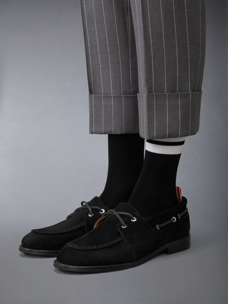 CALF SUEDE BOAT SHOE BLACK
