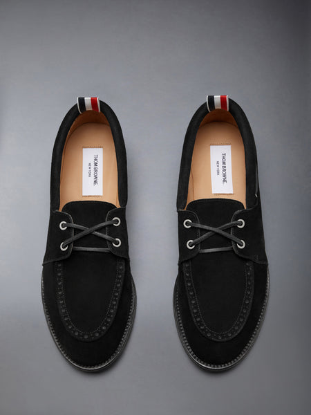 CALF SUEDE BOAT SHOE BLACK