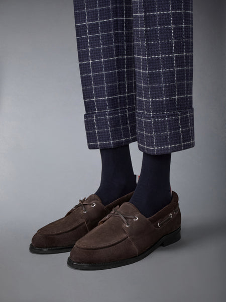 CALF SUEDE BOAT SHOE DARK BROWN
