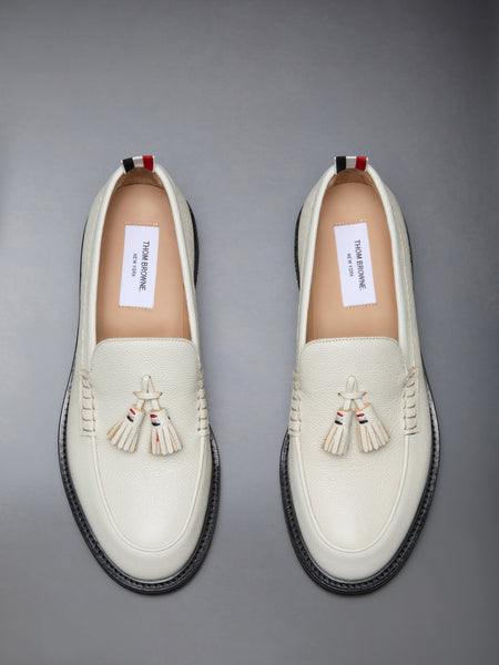 페블 그레인 RWB 러버 솔 태슬 로퍼 카키