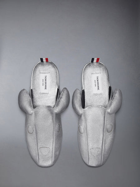 페블 그레인 실버 헥터 슬리퍼 실버