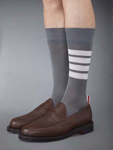 PEBBLE GRAIN LEATHER SOLE PENNY LOAFER BROWN