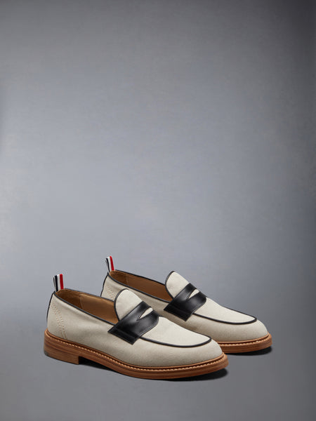 COTTON CANVAS PENNY LOAFER NATURAL