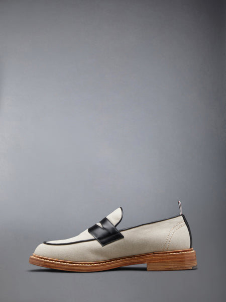 COTTON CANVAS PENNY LOAFER NATURAL