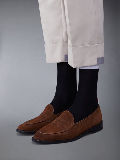 Suede Varsity Penny Loafer | Thom Browne