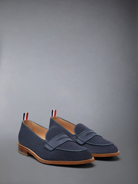 SUEDE VARSITY PENNY LOAFER NAVY