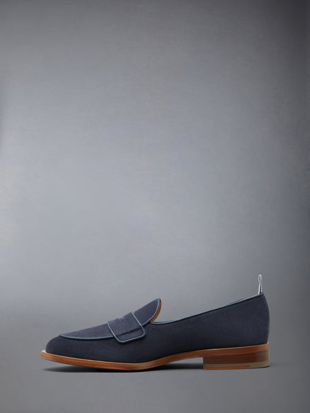 SUEDE VARSITY PENNY LOAFER NAVY