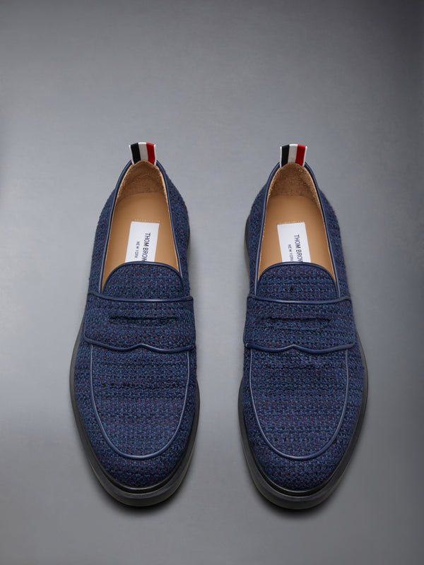 COTTON TWEED RUBBER SOLE CLASSIC PENNY LOAFER - image 5