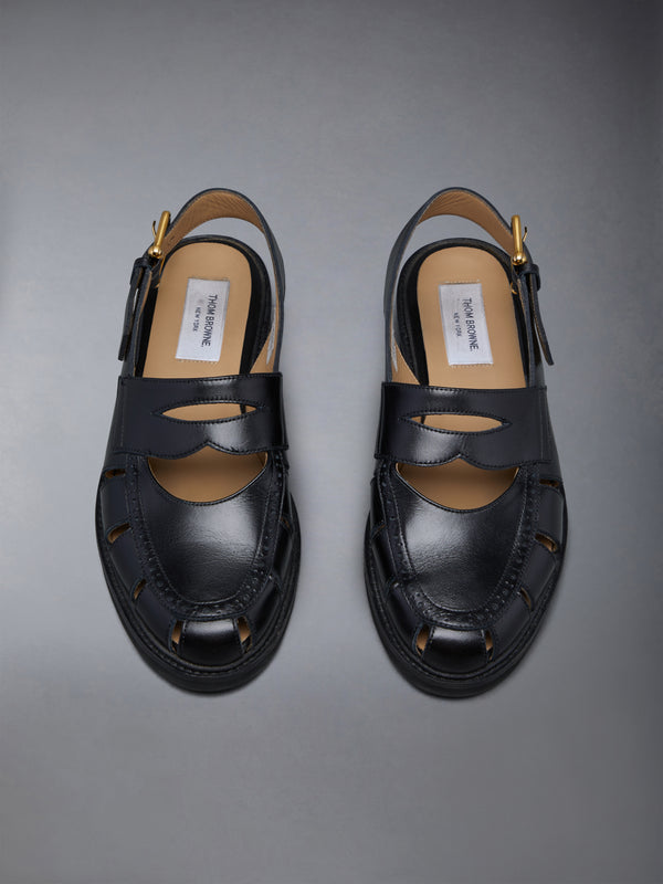 CALF LEATHER MICRO SOLE SLINGBACK PENNY LOAFER SANDAL - image 5