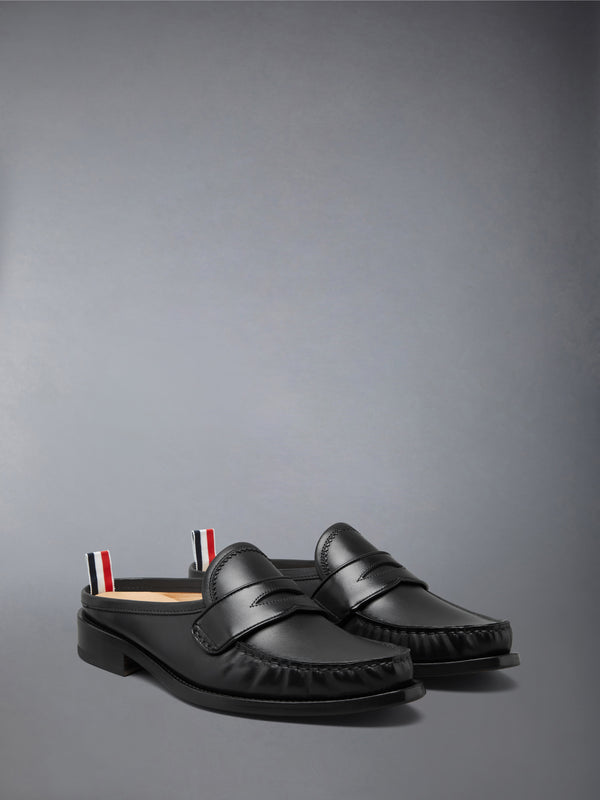 CALF LEATHER SOLE PLEATED VARSITY LOAFER MULE - image 2