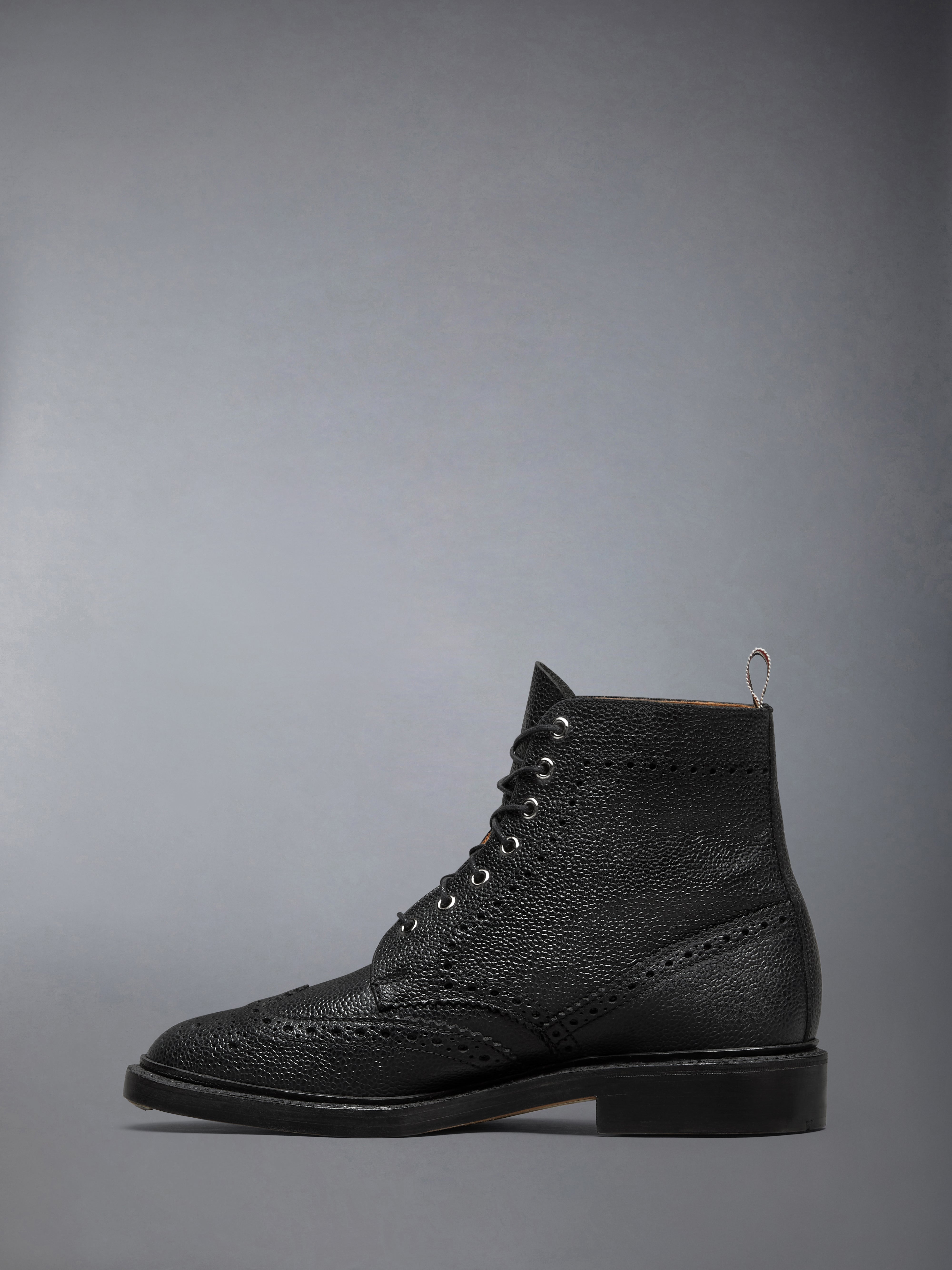 Pebble Grain Leather Sole Wingtip Boot | Thom Browne