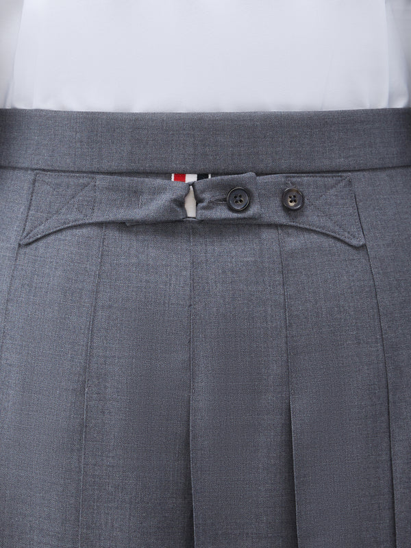 TWILL CLASSIC MIDI PLEATED SKIRT