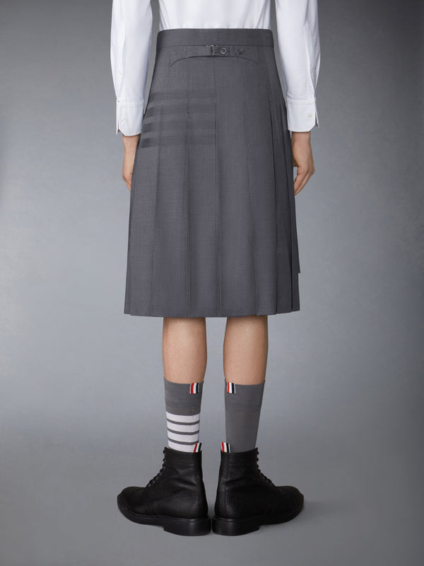 PLAIN WEAVE 4-BAR CLASSIC BACKSTRAP PLEATED SKIRT - image 3