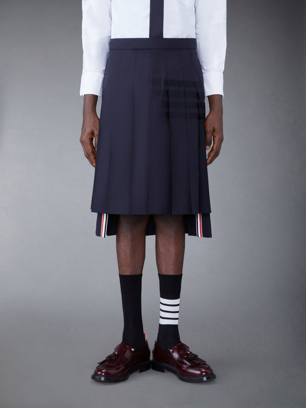 PLAIN WEAVE 4-BAR BACKSTRAP PLEATED SKIRT - featured image
